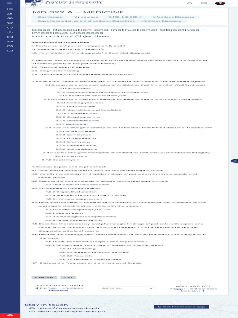 2402-MD 322 A Case Resolution and Instructional Objectives - Infectious ...