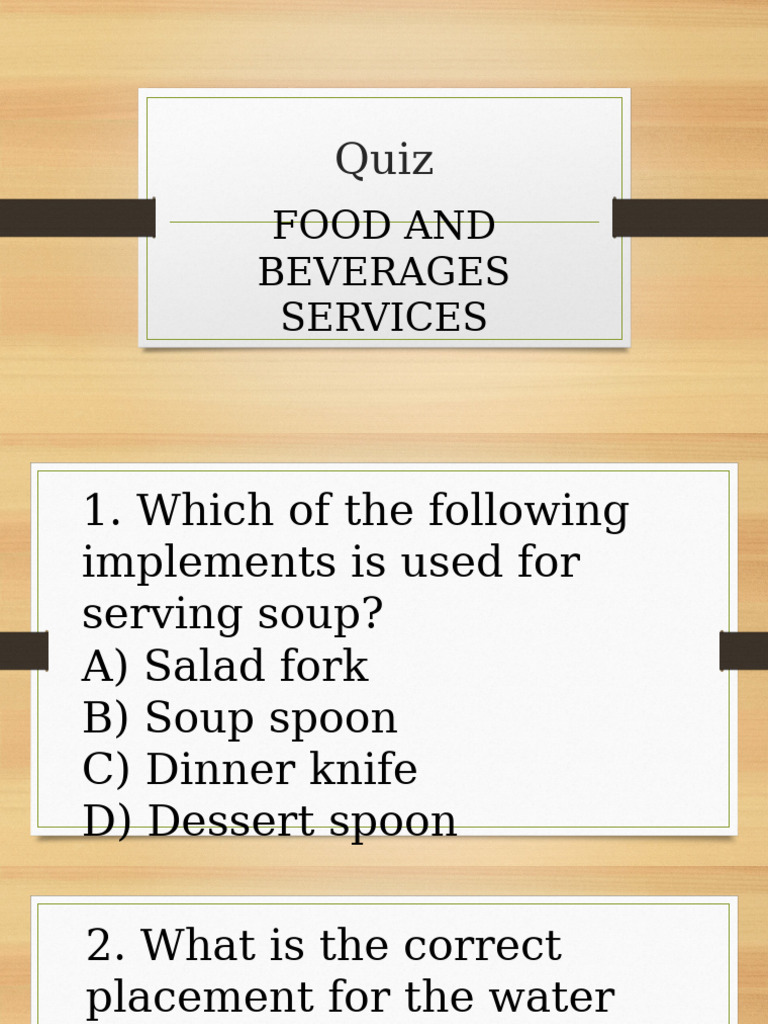 Table Setting Quiz Essentials | PDF | Cuisine | Foods