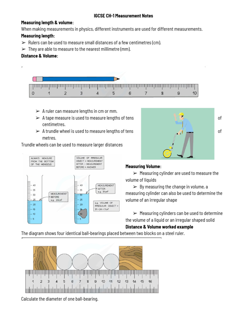 IGCSE Measurement Techniques Overview | PDF | International System Of ...