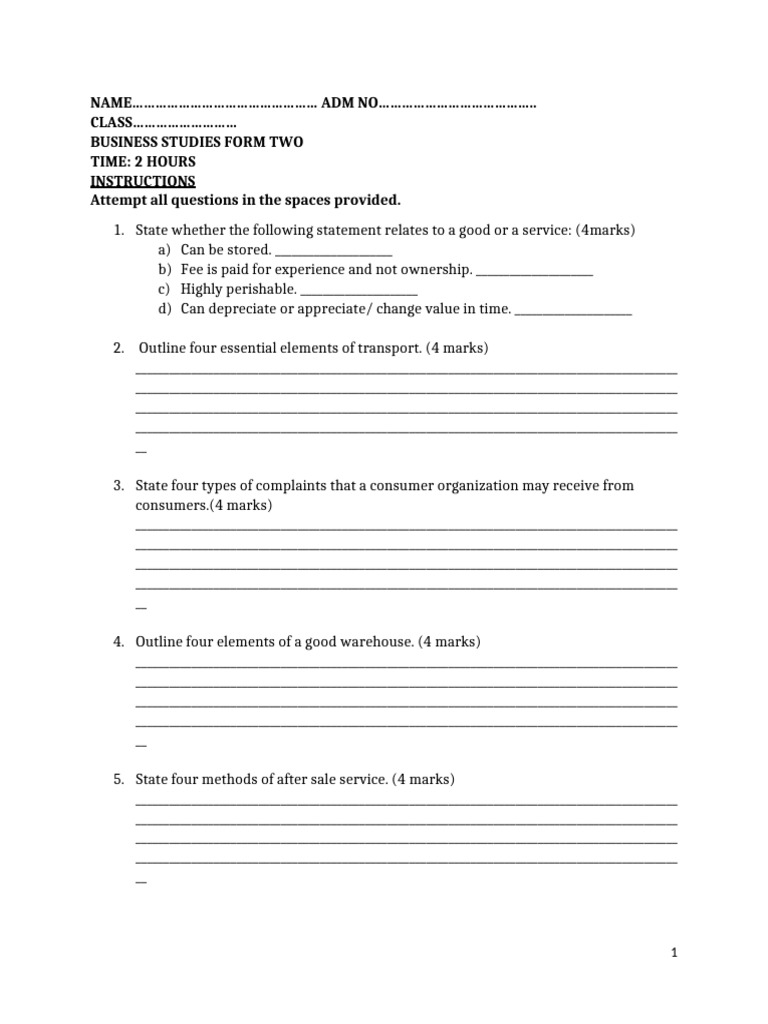 Business Studies F2T3 2024 QS Holiday Assignment | PDF | Insurance ...