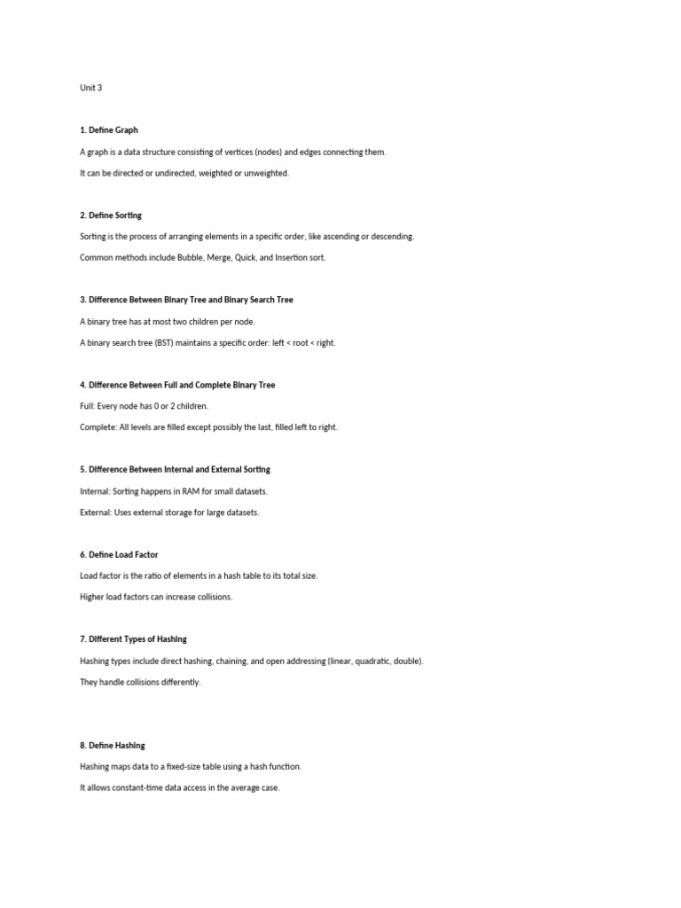 Dsa short answer questions pdf graph theory algorithms and data