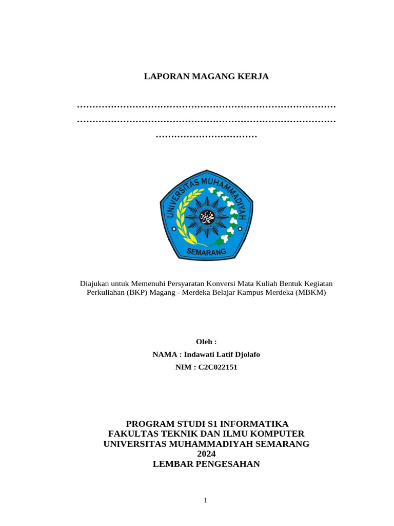 Laporan Magang Kerja S1 Informatika | PDF
