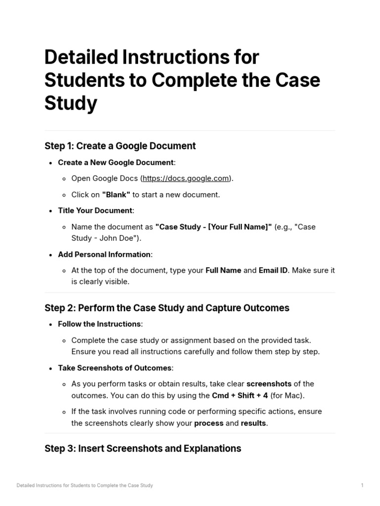 Case Study Submission Instructions | PDF | Computing