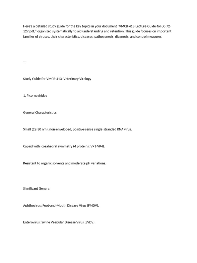 viro study guide | PDF | Influenza | Virus