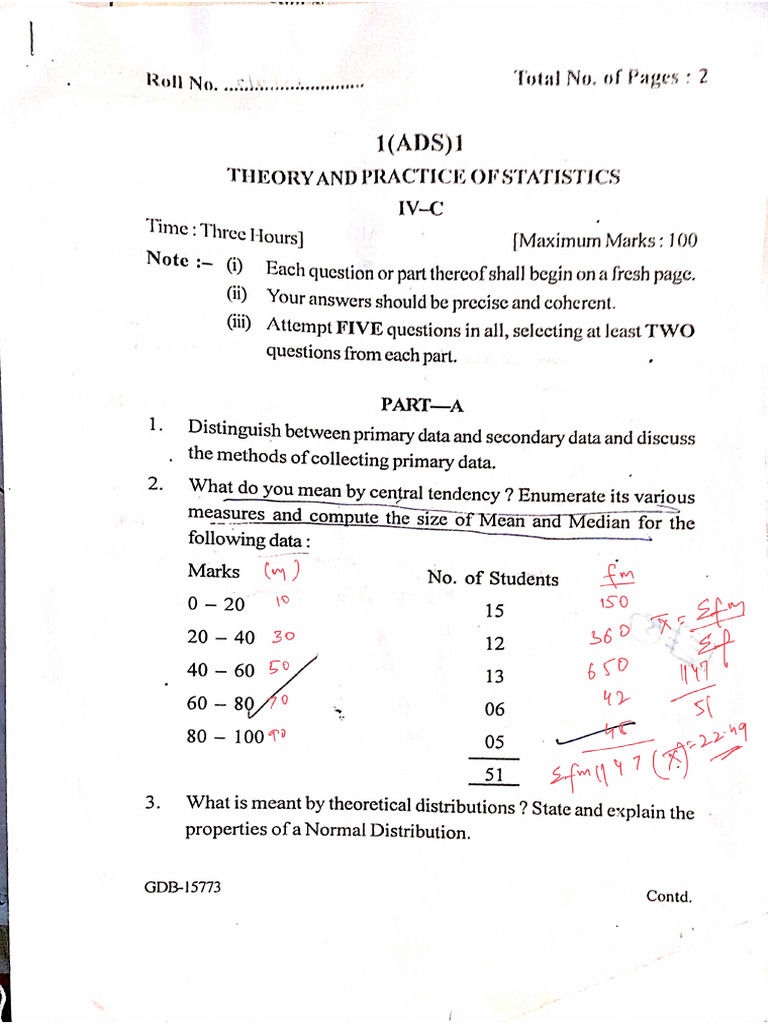 General Statistics AD 2011 paper | PDF