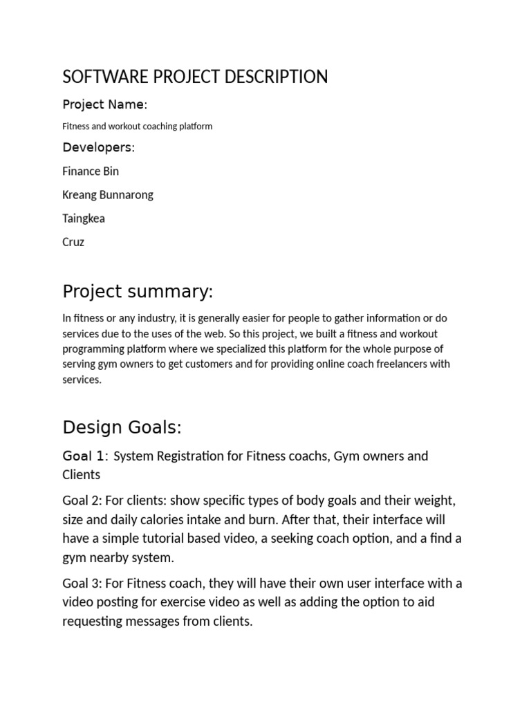 Fitness Coaching Platform Overview | PDF