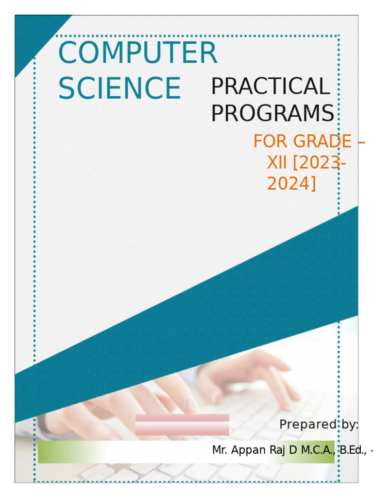 Python Programs for Grade XII 2023-24 | PDF | Text File | Letter Case