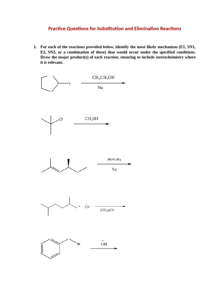 Substitution and Elimination Practice Questions | PDF