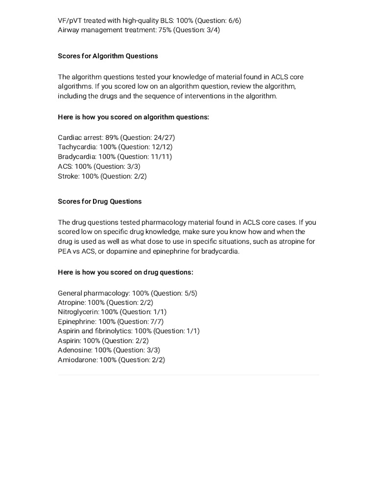 AHA Elearning - ACLS Precourse Self-Assessment and Precourse Work ...