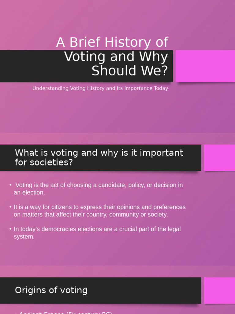 Importance of Voting Through History | PDF | Elections | Voting