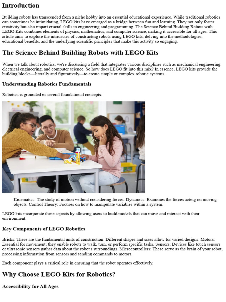 "The Science Behind Building Robots With LEGO Kits" 195820 | PDF ...