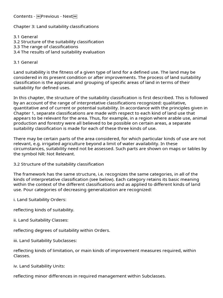 Land Suitability Classification Overview | PDF | Evaluation ...