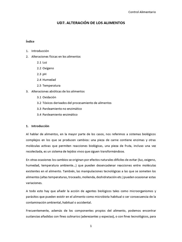 Alteraciones de Alimentos: Causas y Efectos | PDF | Alimentos ...