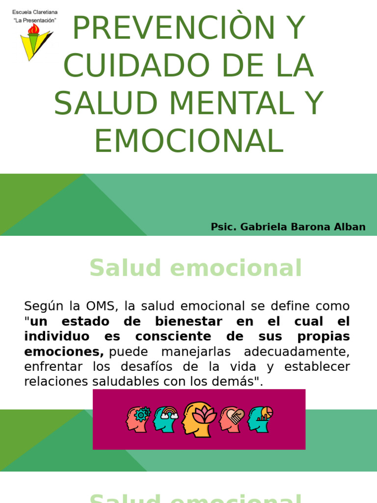 Cuidado de la Salud Mental Emocional | PDF | Las emociones | Salud mental