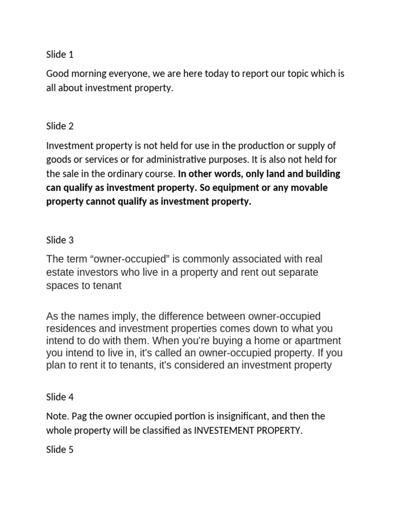 Understanding Investment Property Basics | PDF | Expense | Depreciation