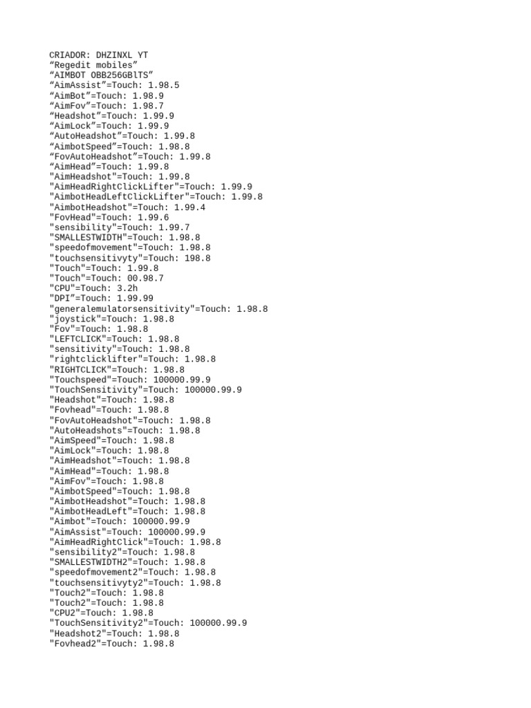Regedit Aimbot Configuration Guide | PDF