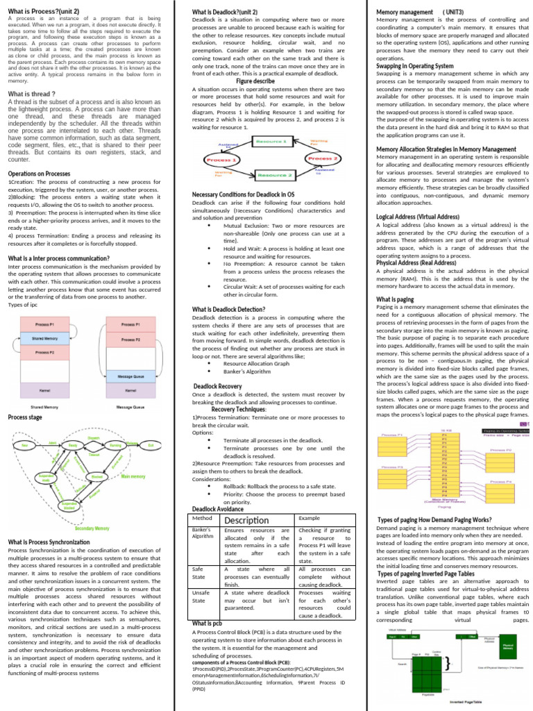 Understanding Processes and Deadlocks in OS | PDF | Process (Computing ...