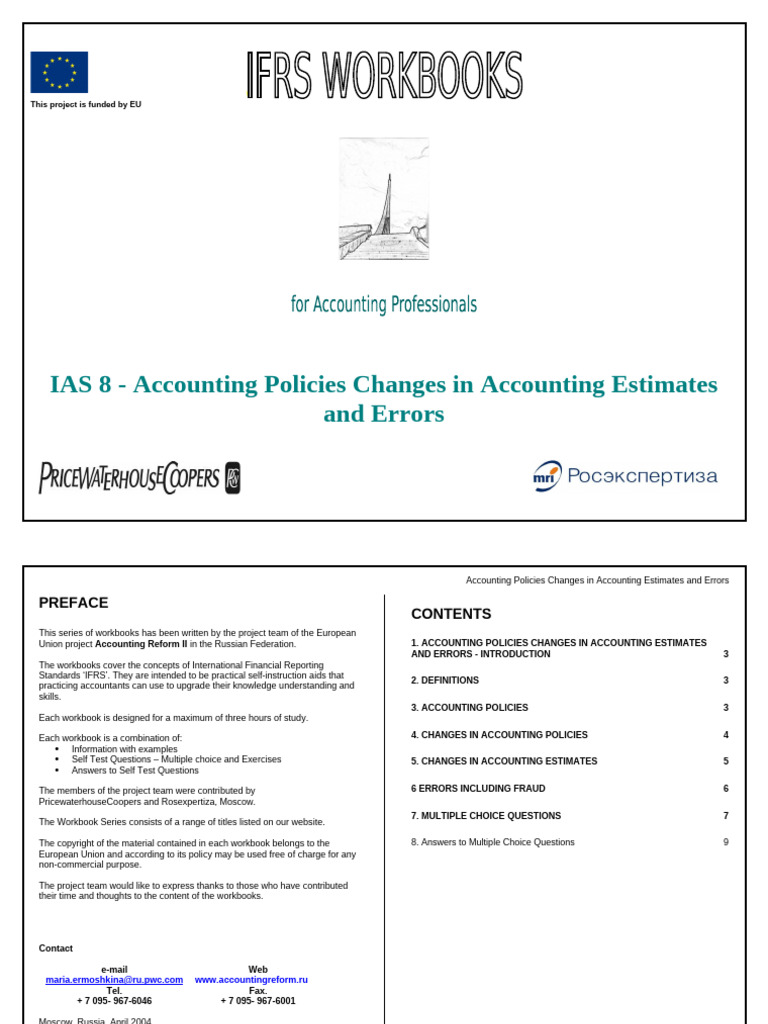 IAS 8 Changes in Accounting Estimates and Errors | PDF | International ...
