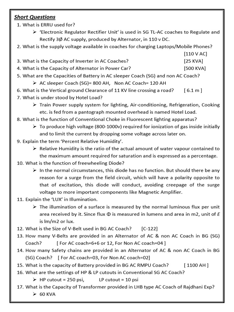 Essential Technical FAQs for AC Coaches | PDF | Alternating Current ...