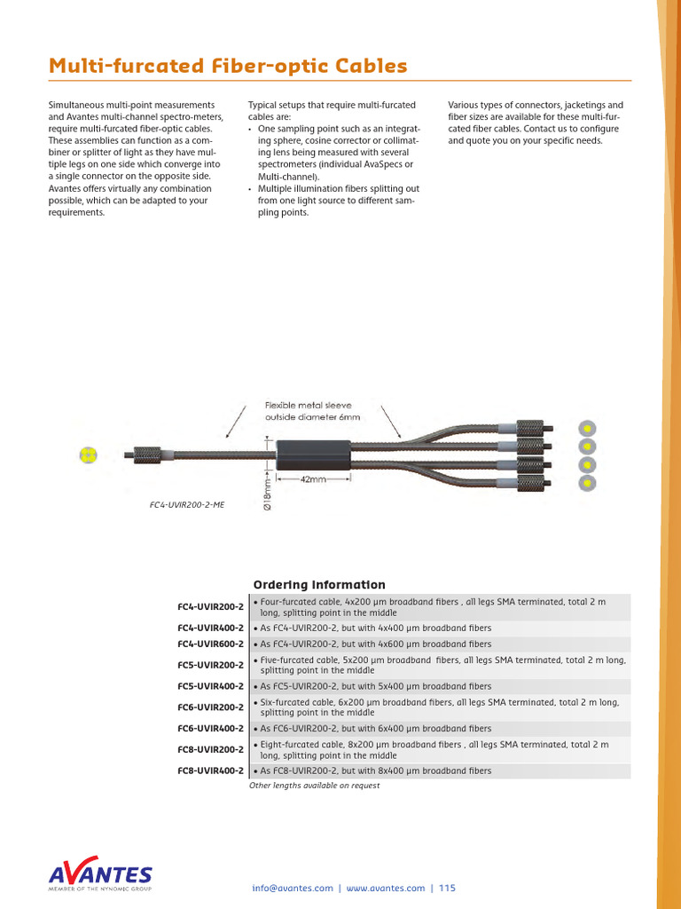 Multi-Furcated Fiber-Optic Cables Guide | PDF | Optical Fiber | Atomic