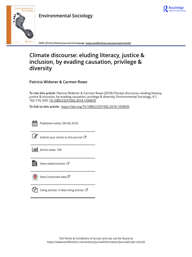 Climate Discourse Eluding Literacy Justice Inclusion by Evading ...