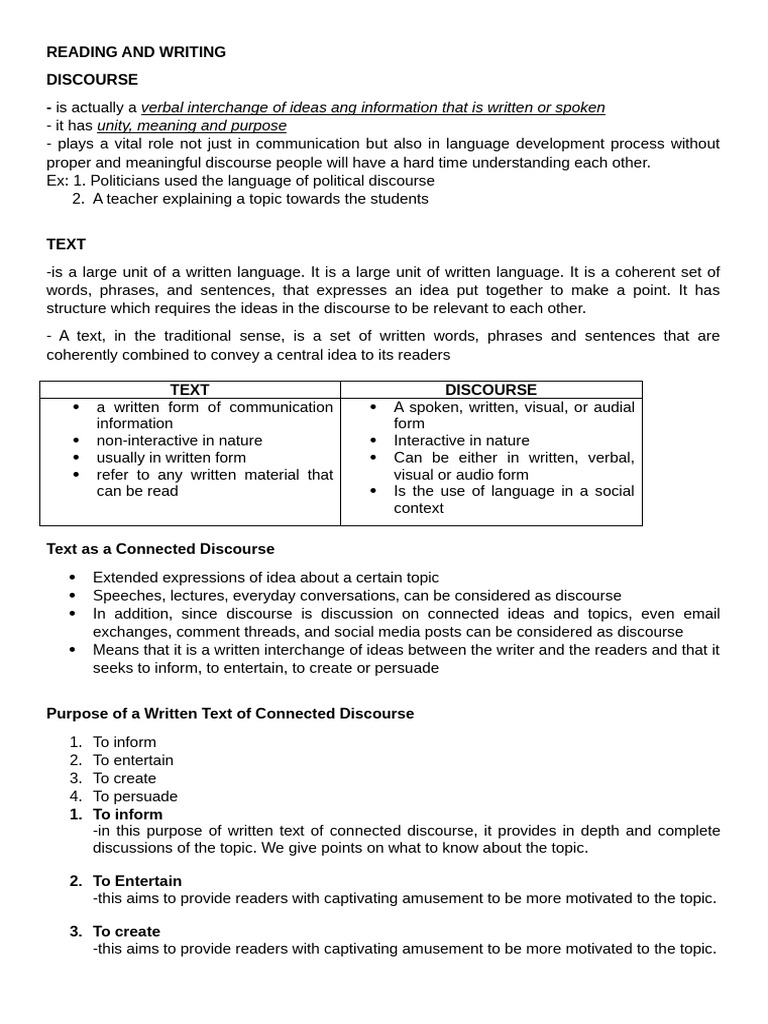 Understanding Discourse and Text Structure | PDF | Word | Communication