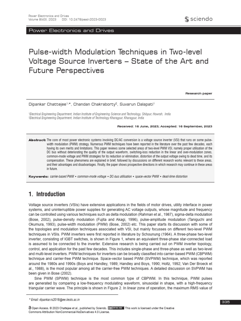 PWM Techniques in Two-Level Inverters | PDF | Power Inverter | Power ...