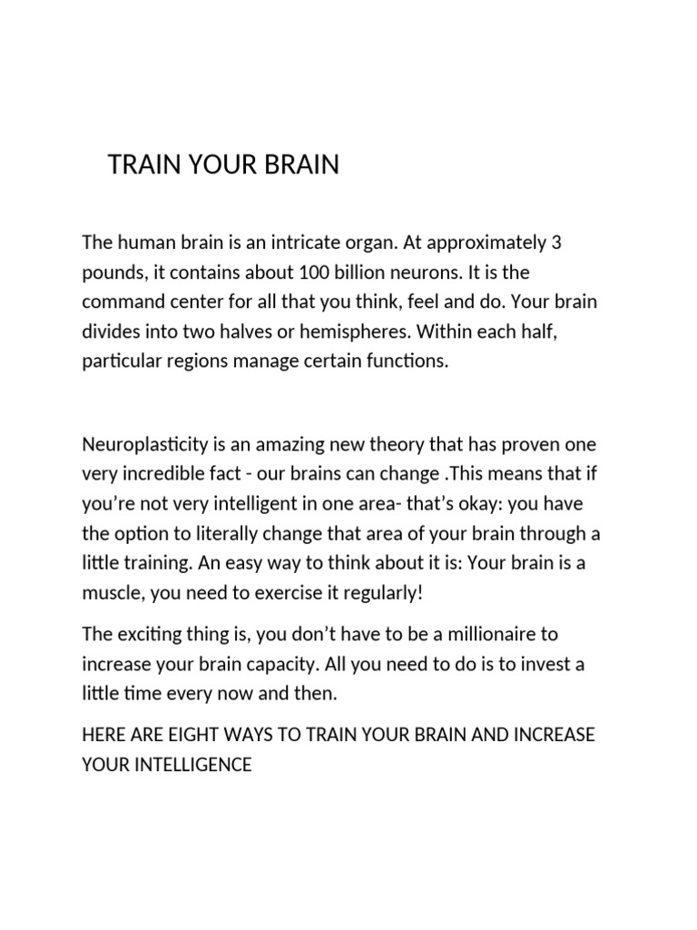 Enhance Brain Power Through Training | PDF | Brain | Neuron