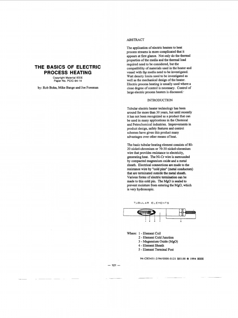 The Basic of Electric Process Heating | PDF | Electric Heating | Hvac