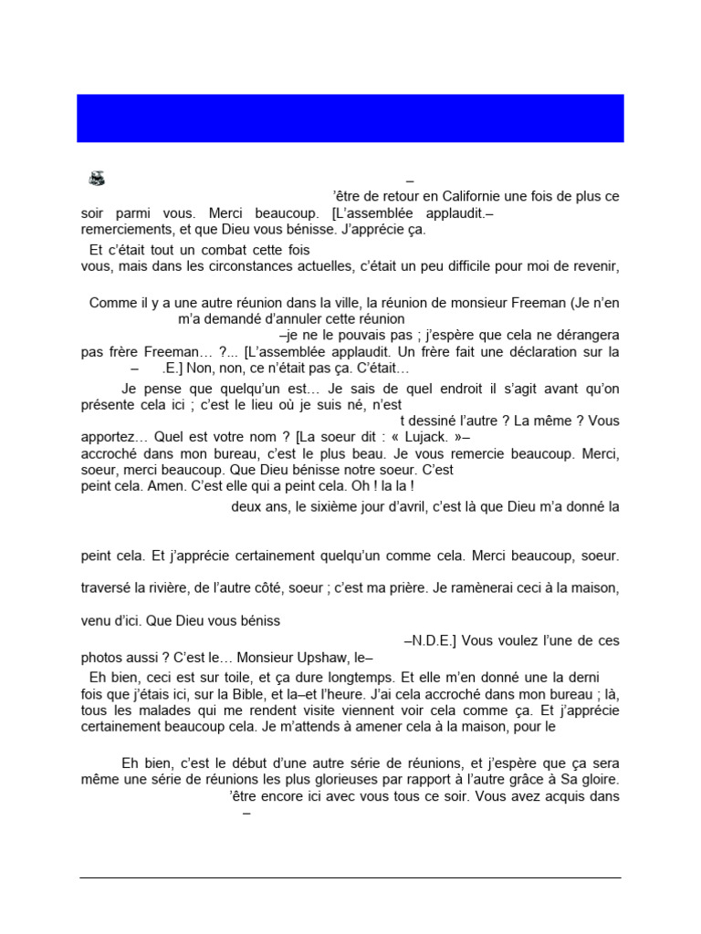 Exhortation sur la guérison divine | PDF | Dieu | Notre Père