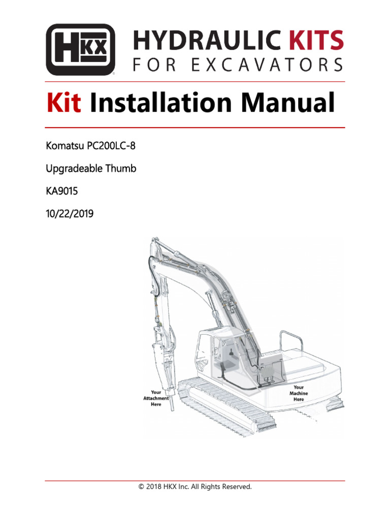Komatsu HKX Hydraulic Install Instructions | PDF | Valve
