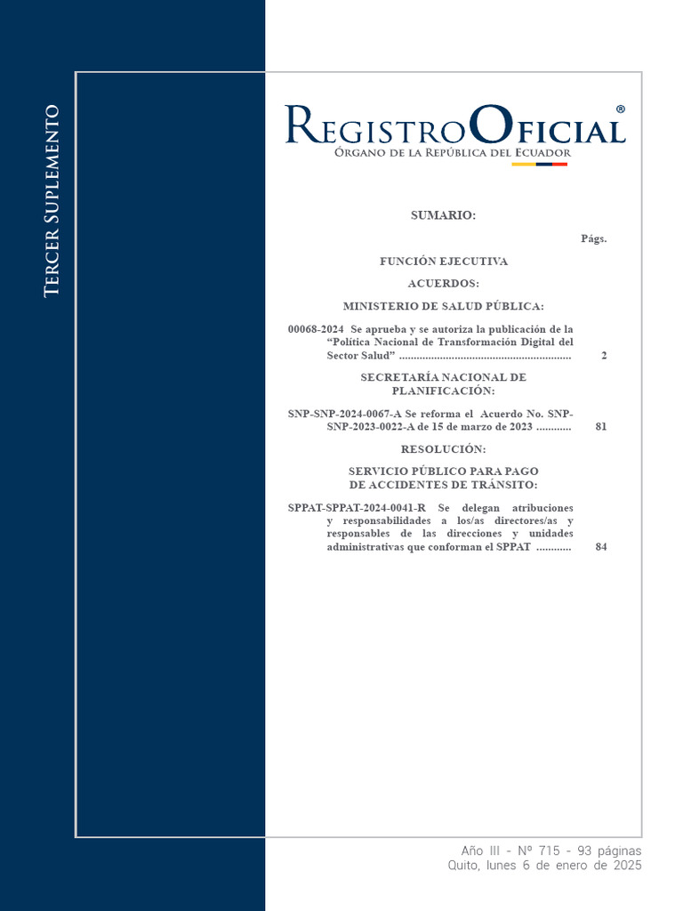 AC-00068-2024 DIC 18-Tercer Suplemento Nro. 715 | PDF | Registro ...