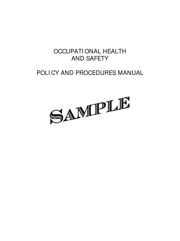 Health and Safety Manual Sample PDF Occupational Safety And Health