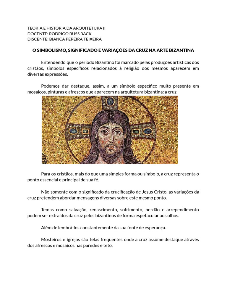 Significado da Cruz na Arte Bizantina | PDF | Crucificação de Jesus | Jesus