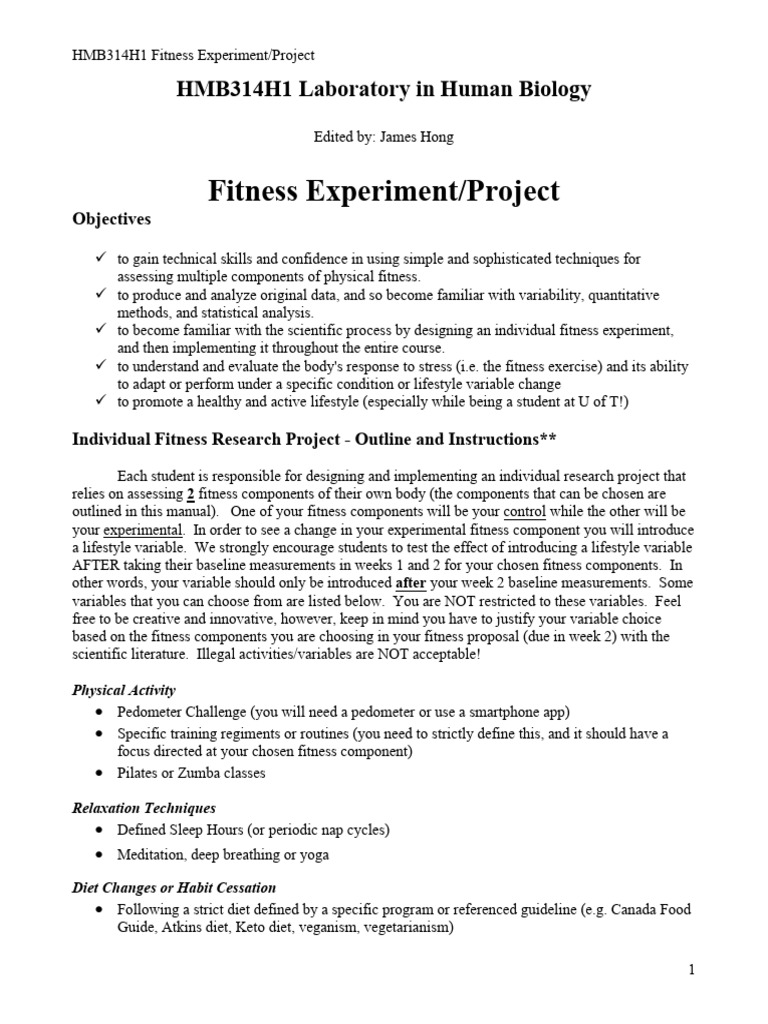 U of T Student Fitness Project | PDF | Heart Rate | Physical Fitness