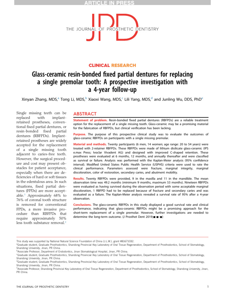 10 1016@j Prosdent 2019 07 007 | PDF | Dental Implant | Tooth Enamel