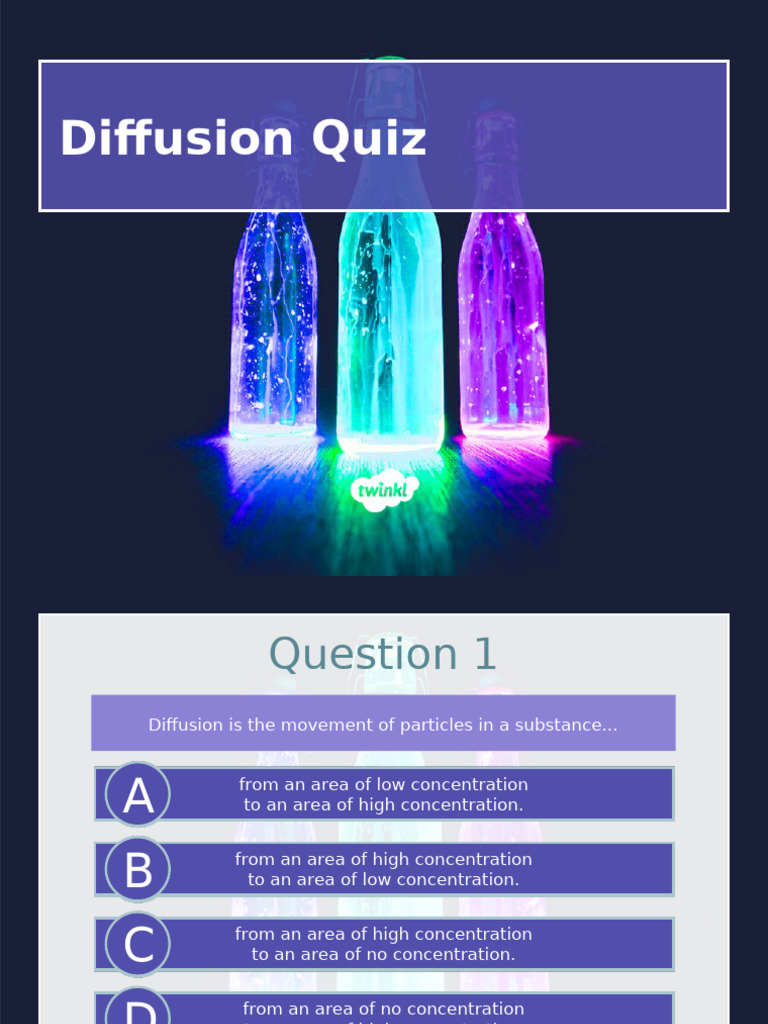 Diffusion Quiz: Test Your Knowledge | PDF | Diffusion | Glucose