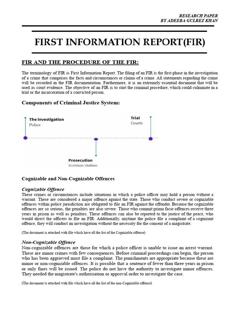 Fir Procedure | PDF | Justice Of The Peace | Criminal Procedure In ...