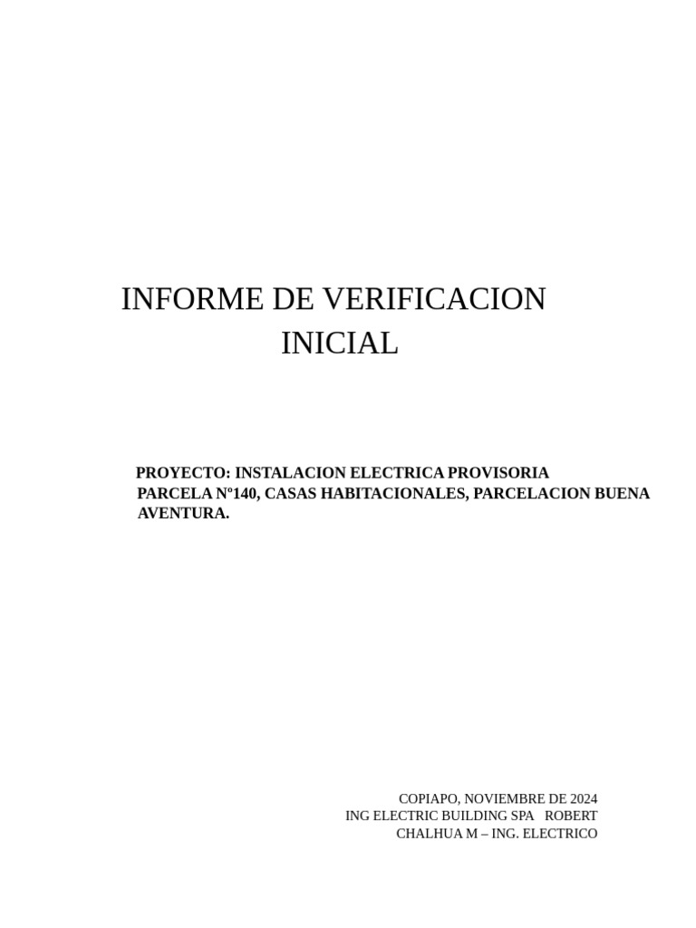Verificación de Instalación Eléctrica RIC | PDF | Cableado eléctrico ...
