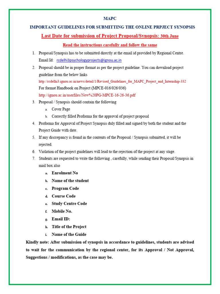MAPC Project Submission Guidelines | PDF