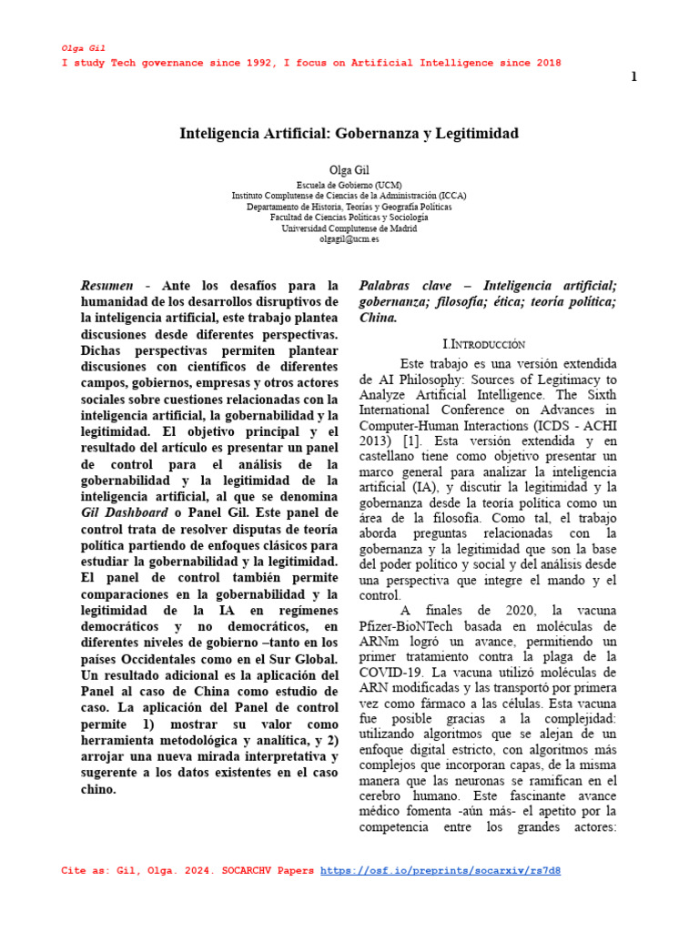 Gobernanza y Legitimidad de la IA | PDF | Inteligencia (IA) y semántica ...