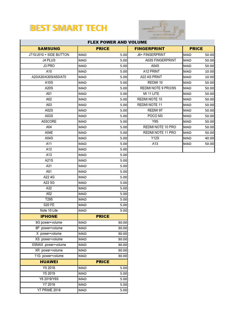 Mobile Phone Prices in MAD | PDF | Mobile Phones | Smartphone