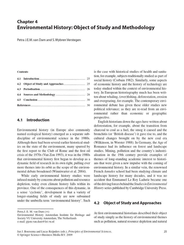 Environmental History- Object of Study and Methodology | PDF ...