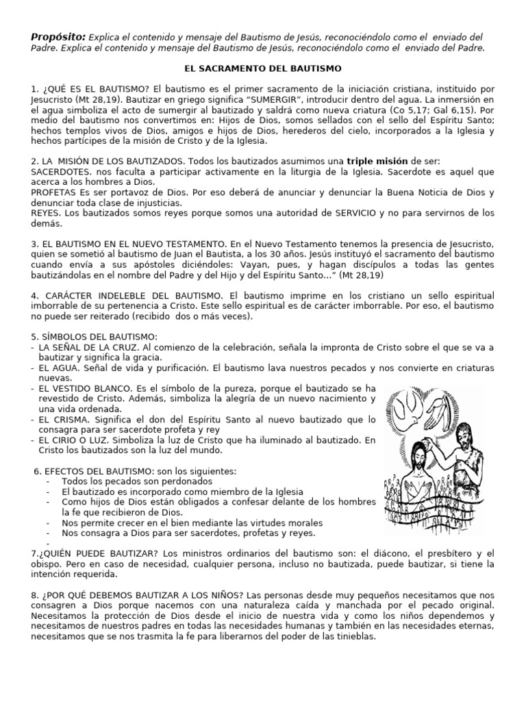 Significado y Efectos del Bautismo | PDF | Bautismo | Sacramentos
