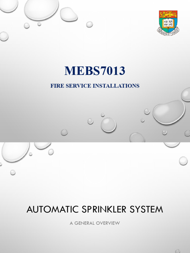 Automatic Sprinkler System Overview | PDF | Fire Sprinkler System | Pump