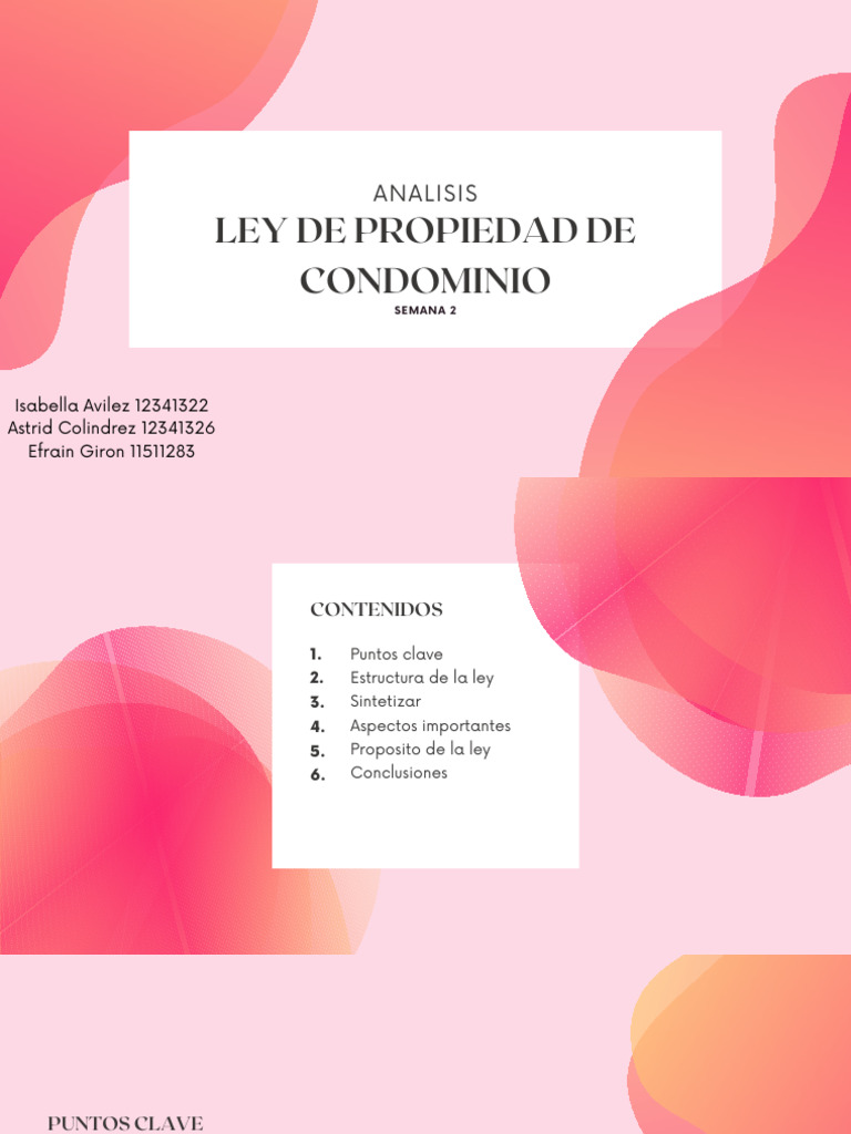 Análisis de la Ley de Propiedad en Condominio | PDF | Condominio ...