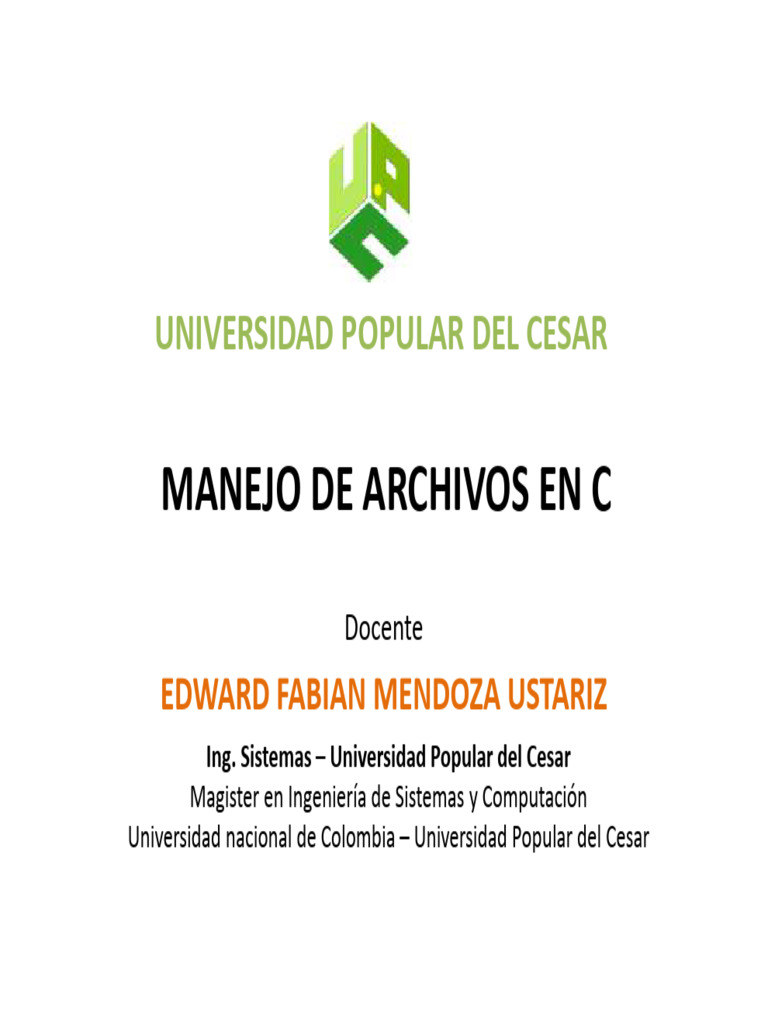 Manejo de Archivos en C++: Guía Completa | PDF | Archivo de computadora ...