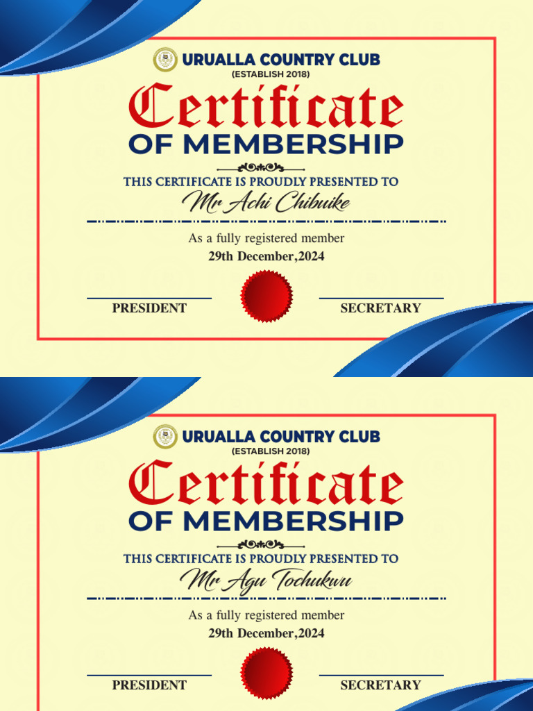 Certificate of Membership | PDF