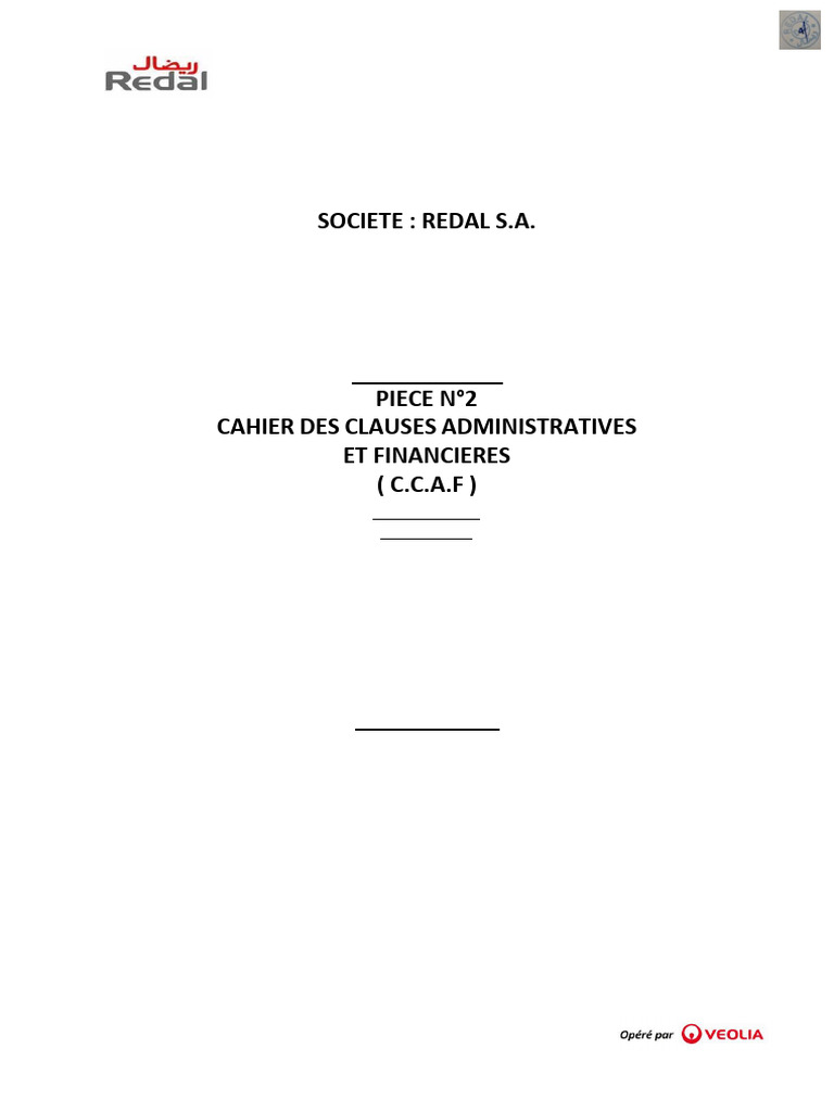 Cahier des Clauses Administratives CCAF | PDF | Sécurité