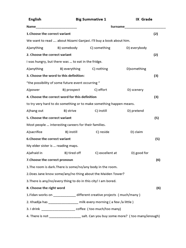Big Summative 1 Grade 9 | PDF | Linguistics | Languages